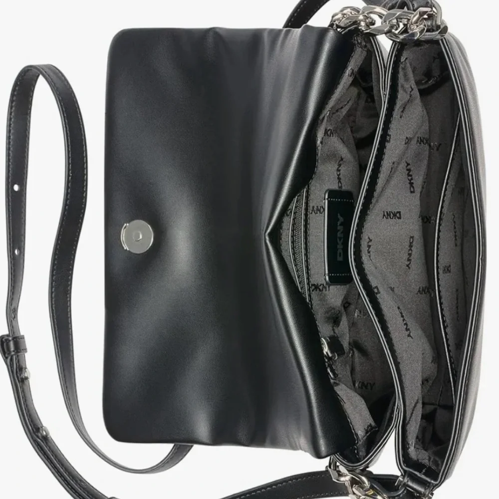 NEW DKNY Desiree Crystal Small Flap Black Crossbody Bag